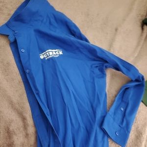 Royal blue outback steakhouse button down long sleeve shirt xl